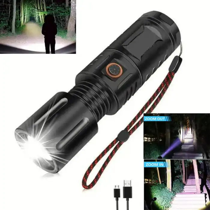 2 in 1 Super Power Rechargeable Jamboo Torch Light With Power Bank